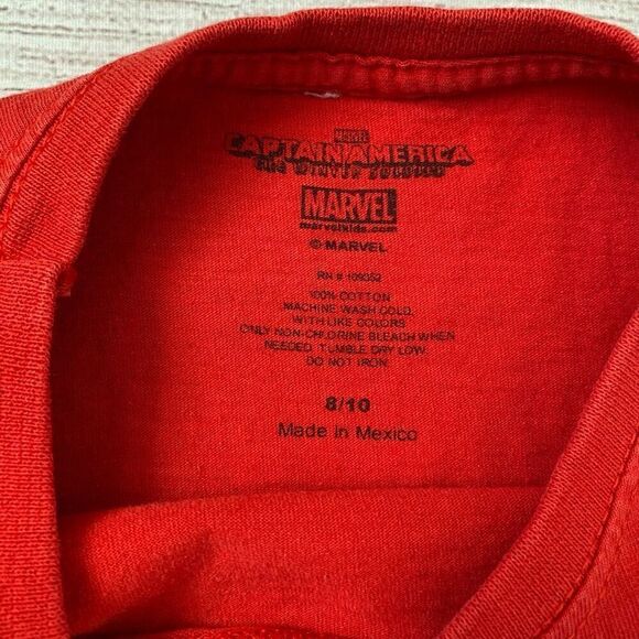 Marvel Captain America youth boys 8 short sleeve Crewneck t-shirt red - Picture 3 of 4
